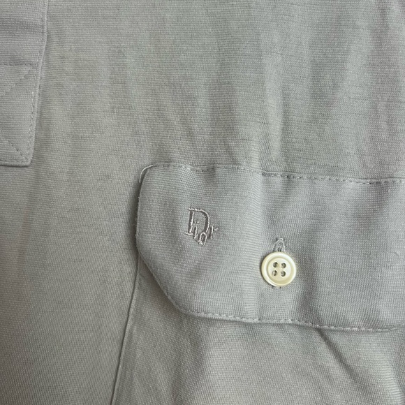 CHRISTIAN DIOR Light Gray Mens Polo Shirt Size Large - Picture 4 of 6